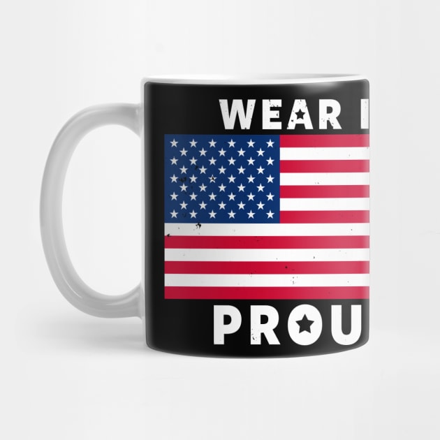 Proud American USA Flag I Love America Slogan by Originals By Boggs